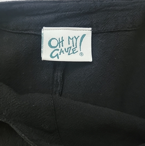 Oh My Gauze Playa Blouse 100% Cotton Black Asymmetric top M/L Comfort Quality - Picture 6 of 6